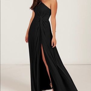 Black one shoulder maxi dress